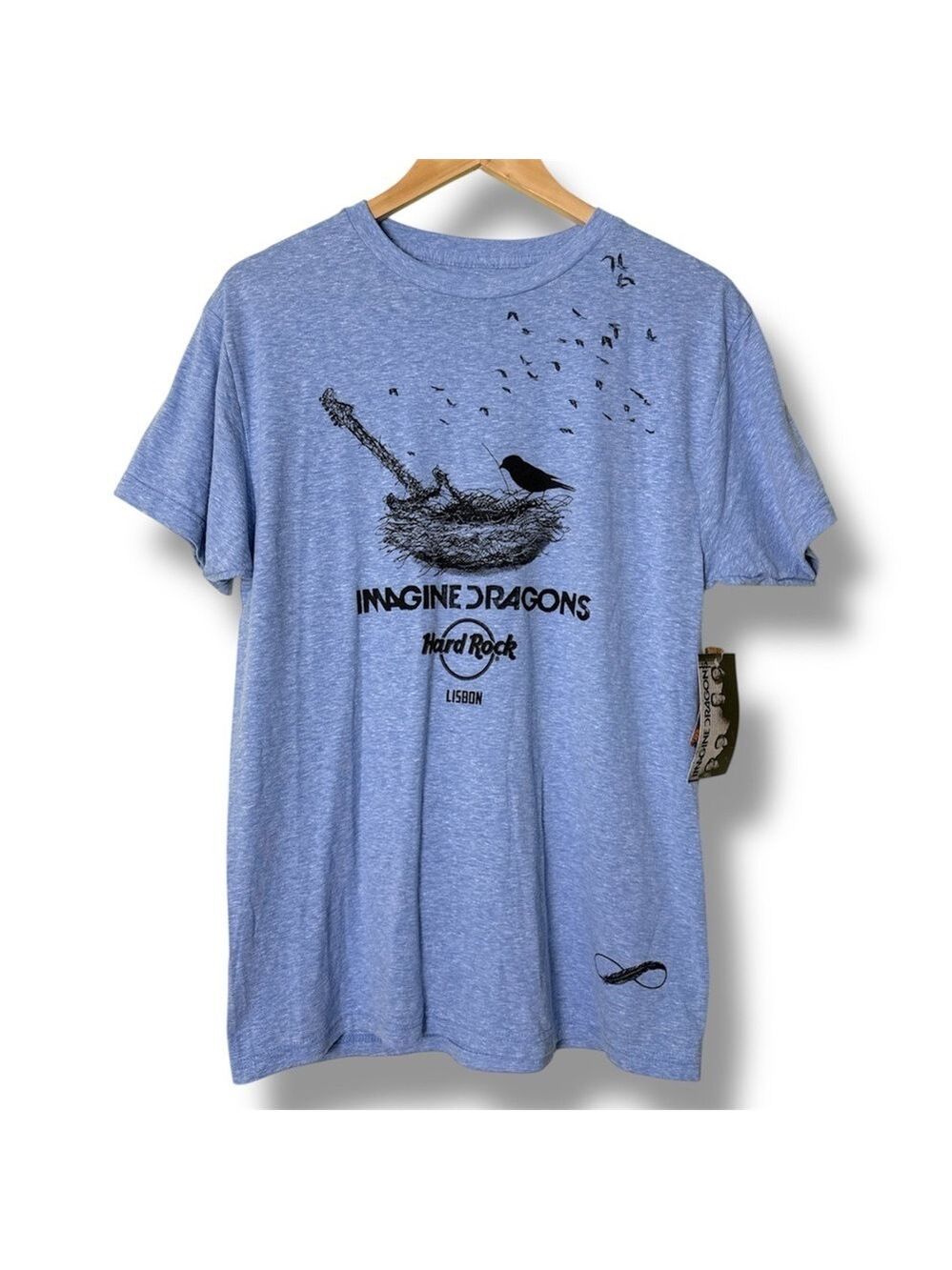 Imagine Dragons Hard Rock Cafe Lisbon Graphic Tee, Heather Blue, Size M (NWT)